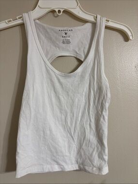 American Eagle Outfitters White Racerback Cutout Tank